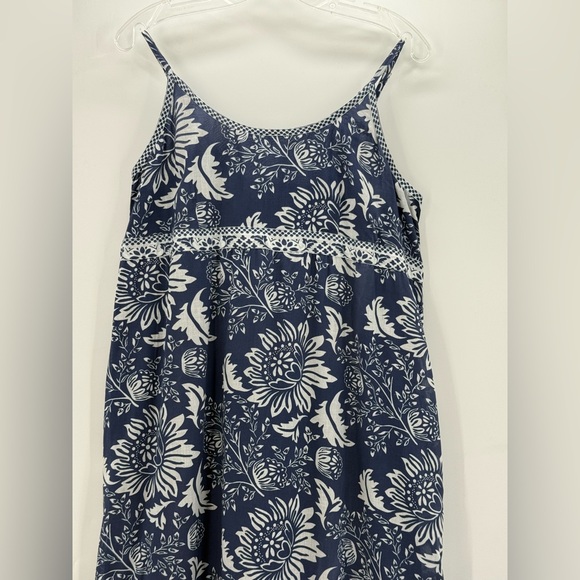 La Plague Palmetto Maxi-Floral Dot Dress Boho Sleeveless Sundress Size Large - Picture 14 of 16